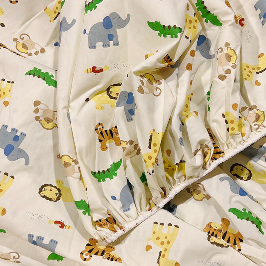 Cot Fitted Sheet - Animal Pattern