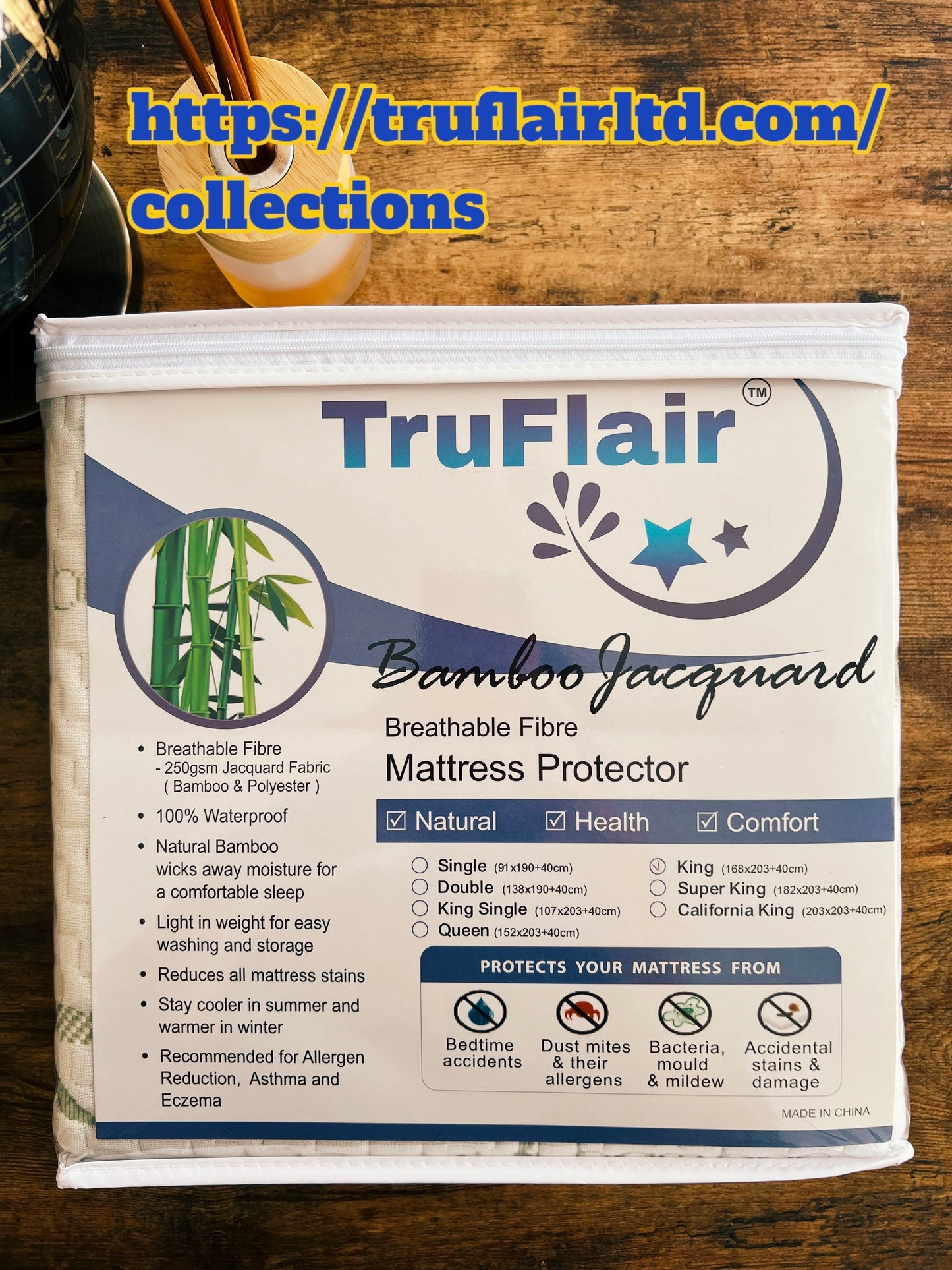 Waterproof Bamboo Mattress Protector by TruFlair