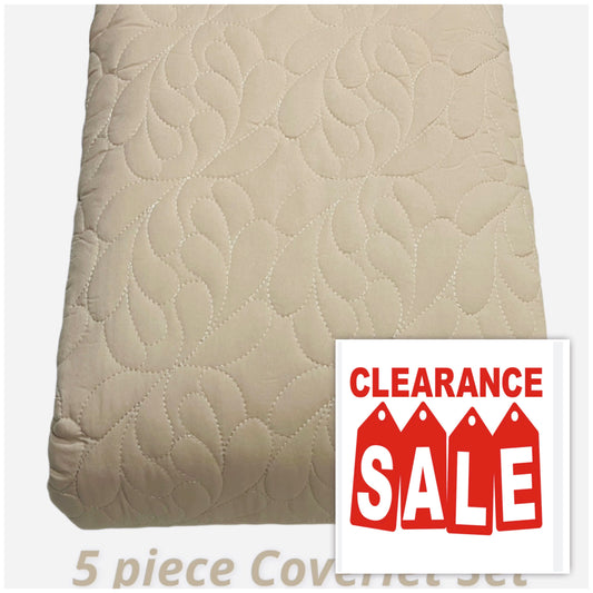 Thick Coverlet Set - 5 piece Set