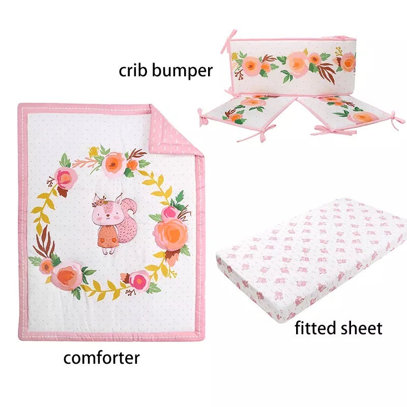 Cot Bedding Set (Cot Bumpers, Comforter & Fitted Sheet Set)