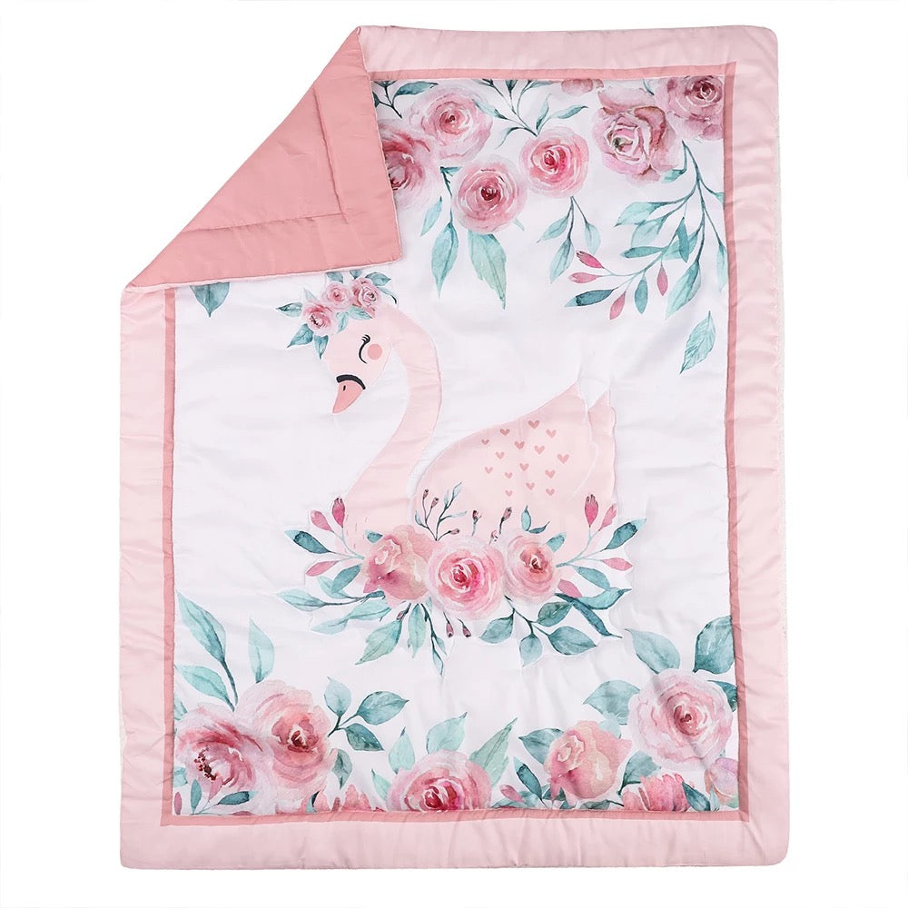 Cot Quilt & Fitted Sheet Set; Pink