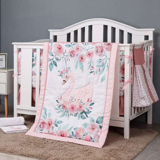 Cot Quilt & Fitted Sheet Set; Pink