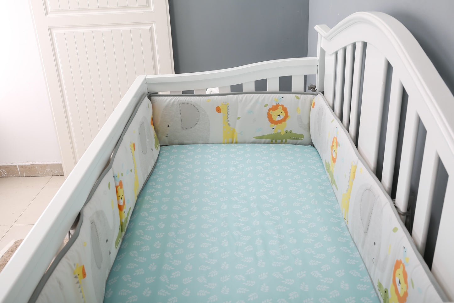 Padded Cot Bumpers; Animal Pattern