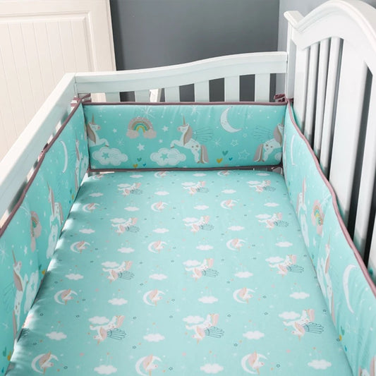 Padded Cot Bumpers, Unicorn Pattern