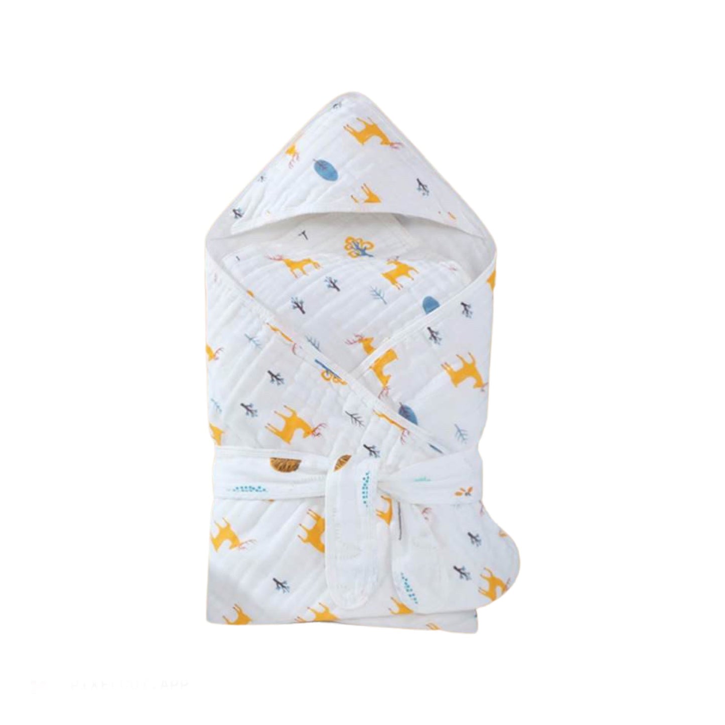 Blanket - Muslin Swaddle Hooded Blanket / Wrap for Baby, 100% Cotton